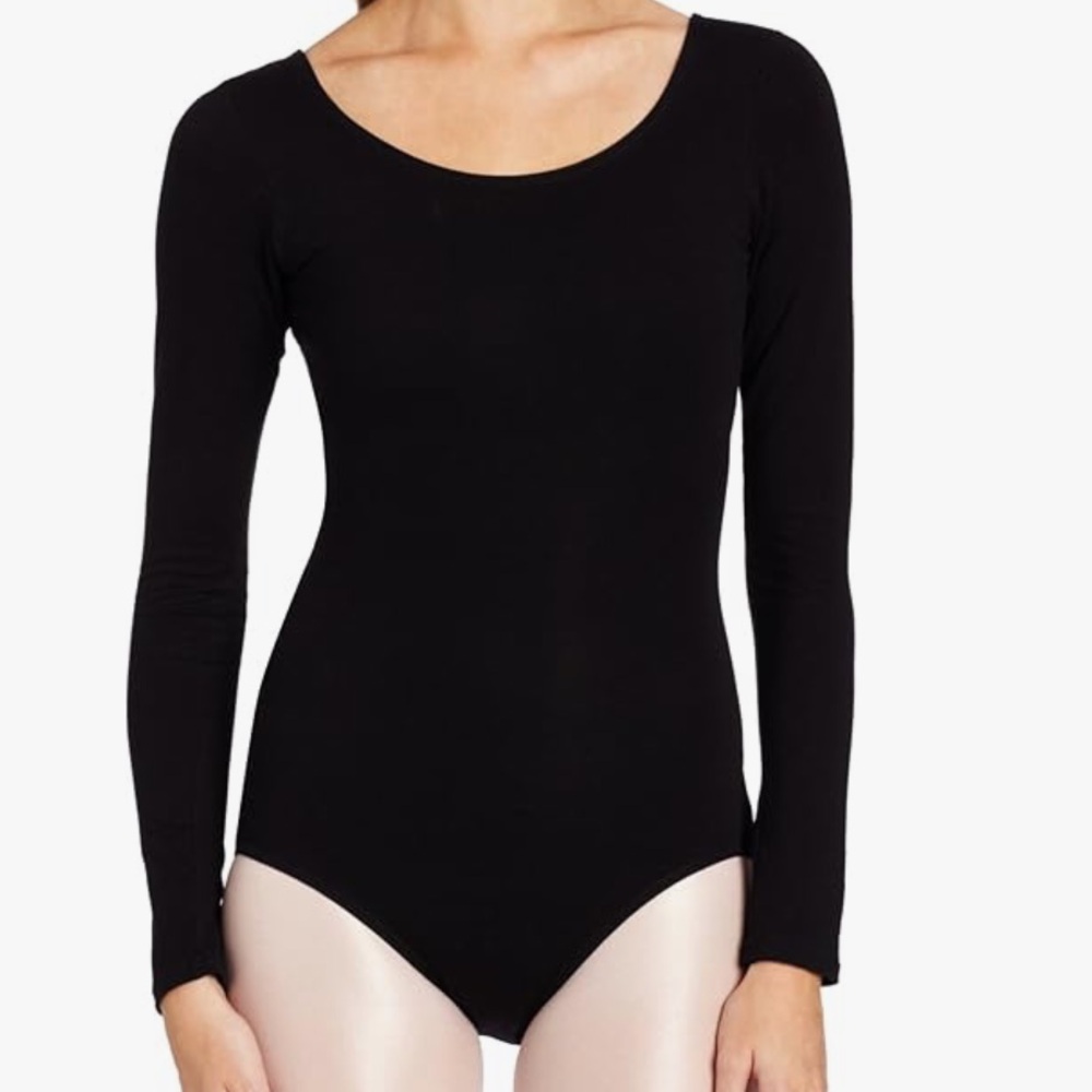 Black Fitted Long Sleeve Bodysuit